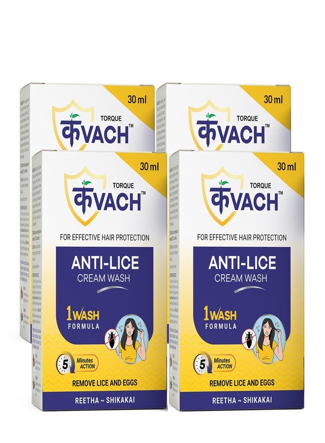Torque kvach AntiLice Cream Wash | Removes Lice and Nits |Made with Reetha & Shikakai 30 ml With Lice & Nits Remover Comb For Of 4 - Image 2