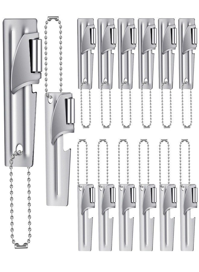 مجموعة Reallnaive المكونة من 12 قطعة من فتاحات العلب العسكرية P-38 و P-51 مع حلقات مفاتيح، مصنوعة من الفولاذ المقاوم للصدأ، مناسبة للتخييم والاستخدامات العسكرية اليدوية المحمولة، مثالية للمطبخ والسفر والتخييم والبقاء على قيد الحياة في الهواء الطلق - Image 1
