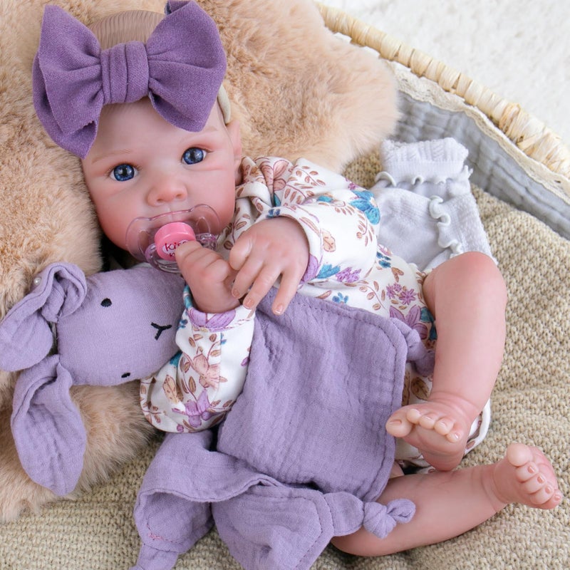 Aori Reborn Baby Dolls Lifelike 20 Inches  Realistic Newborn Girl Dolls with Feeding Toy Kit That Look Real Nice Companion Gift Set for Kids GrandParents - Image 3