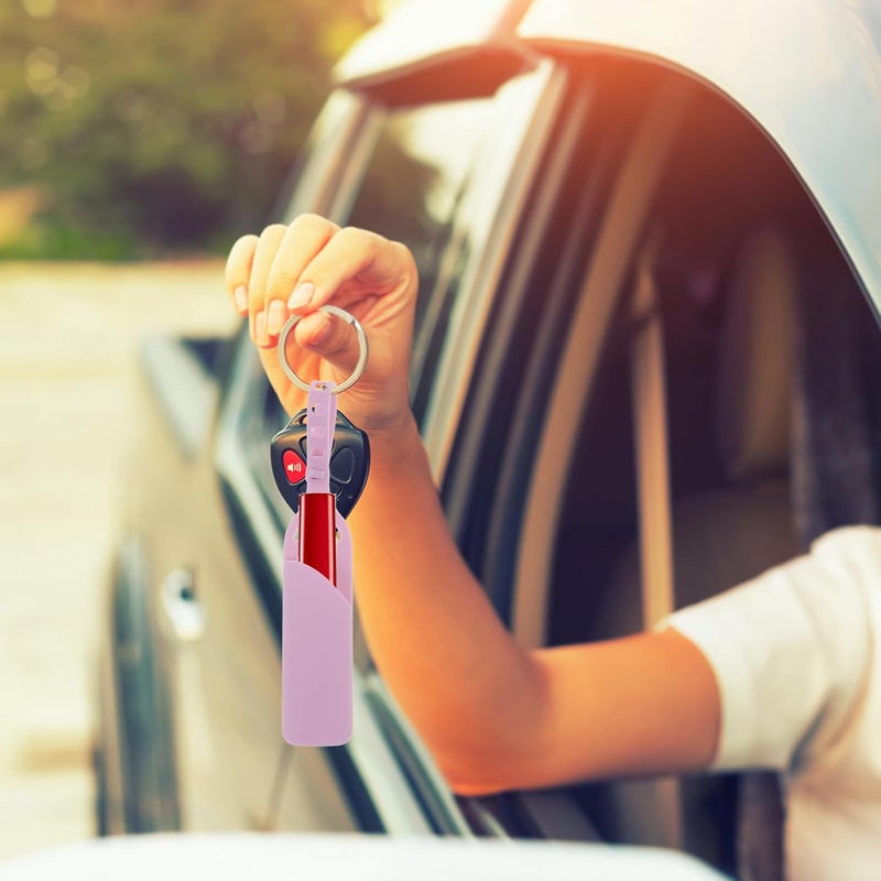 حقيبة واقية من أحمر الشفاه المصنوعة من السيليكون، حقيبة صغيرة محمولة لأحمر الشفاه، حامل مريح لمستحضرات تجميل الشفاه للنساء أثناء السفر، باللون البنفسجي - Image 4