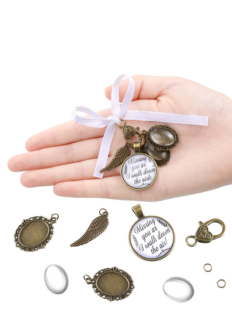 Excefore Bouquet Photo Charm Bridal Bouquet Charm Wedding Photo Bouquet Charm Jewelry Gift Custom Memorial Photo Keepsake for Bridal Shower Wedding Bachelor Party 2PCS - Image 3