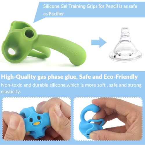 Firesara Training Grips For Pencil, Firesara Training Grips for Kids Handwriting Ergonomic 5 Fingers Fixed Sets for Trainer Handwriting Posture Correction, Assorted Pencil Grips for Righties and Lefties (3Pcs) - Image 2