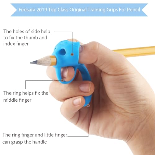 Firesara Training Grips For Pencil, Firesara Training Grips for Kids Handwriting Ergonomic 5 Fingers Fixed Sets for Trainer Handwriting Posture Correction, Assorted Pencil Grips for Righties and Lefties (3Pcs) - Image 3