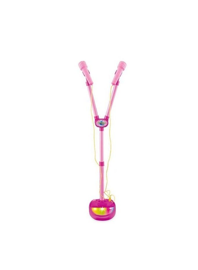 Rally Dual Microphone Toy for Kids with Adjustable Stand (Height 60-104cm) - Lights and Music Flashes - Image 1