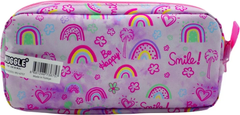muggle Soft Rainbow Pink 2-Eye Pencil Case (MU-6757)