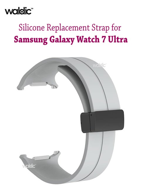 Samsung Galaxy Watch 7 Ultra Band 47mm | Compatible for Samsung Galaxy Watch Ultra | Silicone Sport Strap With Magnetic Buckle Replacement Accessory Women Men Fit for Samsung Galaxy Watch Ultra Band - Grey