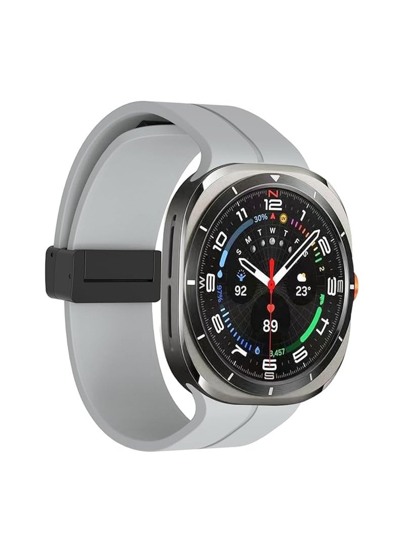 Waldic - Samsung Galaxy Watch 7 Ultra Band 47mm | Compatible for Samsung Galaxy Watch Ultra | Silicone Sport Strap With Magnetic Buckle Replacement Accessory Women Men Fit for Samsung Galaxy Watch Ultra Band - Grey - Image 1