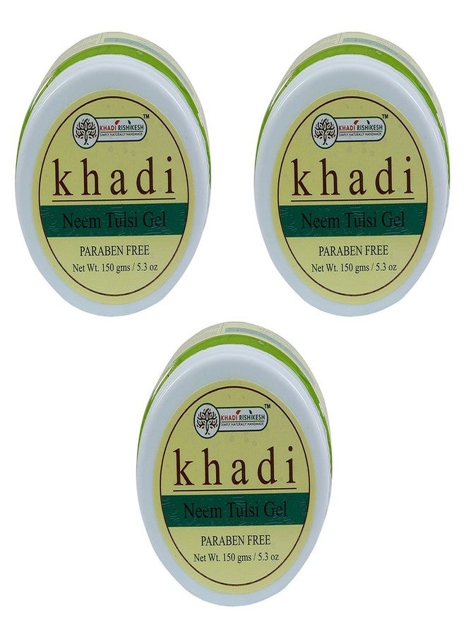 Khadi Rishikesh Herbal Neem Tulsi Gel For Women and Men-Acne Control,skin Brighteing-Combo Set Pack Of 3 x 150 gm (450 gm) - Image 1