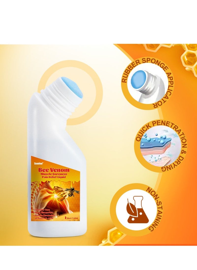 Sumifun Bee Venom Pain and Bone Healing emulsion, Bee Venom Pain Cream Joint & Bone, New Zealand Bee Venom Joint and Bone Therapy emulsion, Bee Venom Joint Relief Gel, Neck, Waist, Leg Pain Relief 50ml - Image 5
