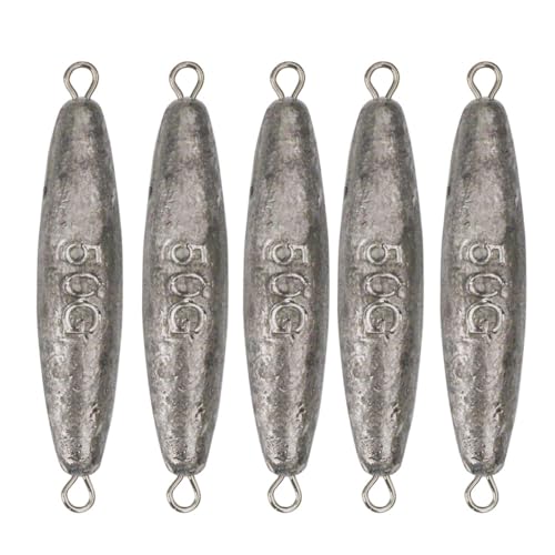 Laxygo Inline Trolling Sinkers Kit Double Ring Lead Fishing Weights Casting Sinker BulletOlive Sinker for Saltwater and Freshwater Fishing 30g10oz5pcs - Image 1