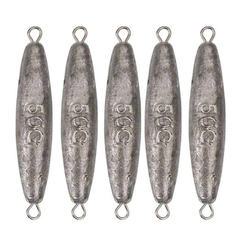 Laxygo Inline Trolling Sinkers Kit Double Ring Lead Fishing Weights Casting Sinker BulletOlive Sinker for Saltwater and Freshwater Fishing 30g10oz5pcs - Image 2
