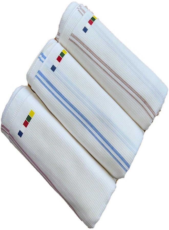 GOKYO Kaza 100% Cotton Lightweight Compact Bath Towel-Pack of 1 157 * 60 cm 100% Cotton, high absorbtion, Fast Dry,Waffle Weave Lightweight Compact for Outdoor Travellers -White - Image 4
