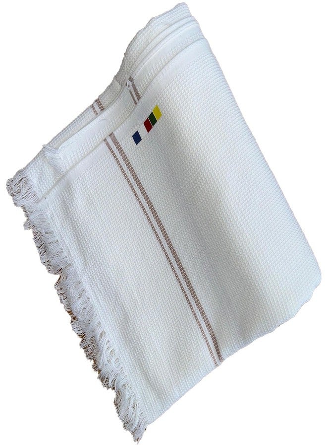 GOKYO Kaza 100% Cotton Lightweight Compact Bath Towel-Pack of 1 157 * 60 cm 100% Cotton, high absorbtion, Fast Dry,Waffle Weave Lightweight Compact for Outdoor Travellers -White - Image 5