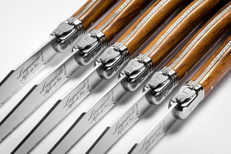 Laguiole Style de Vie Premium Line Steak Knife 1.8 mm Thick 6 Pieces Wood Colour - Image 4