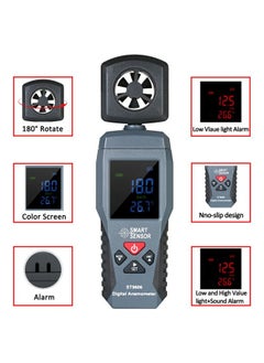 NIBEMINENT Digital LCD Anemometer Black  - Image 5