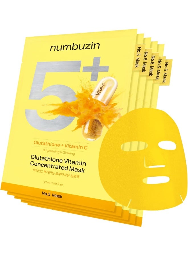 numbuzin قناع فيتامين جلوتاثيون المركز رقم 5+ (5 قطع) - Image 1