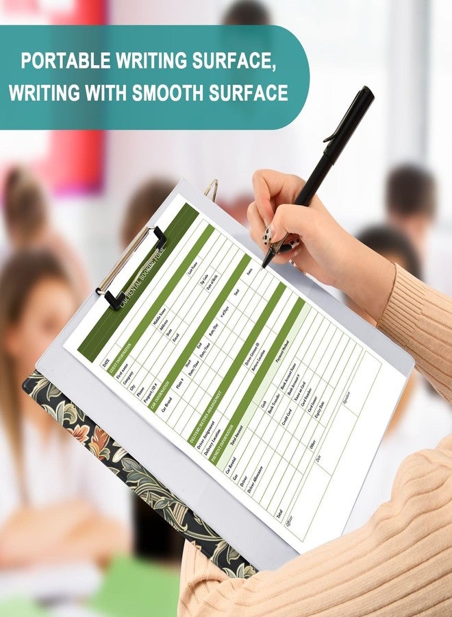 Fustylead William Morris Style Floral Green Black 3 Ring Binder 1.5" Decorative D-Ring Binder with Clipboard&3 Clear Pockets, Holds 200 Sheets A4 Size Paper Waterproof Binders for School Home Office - Image 4