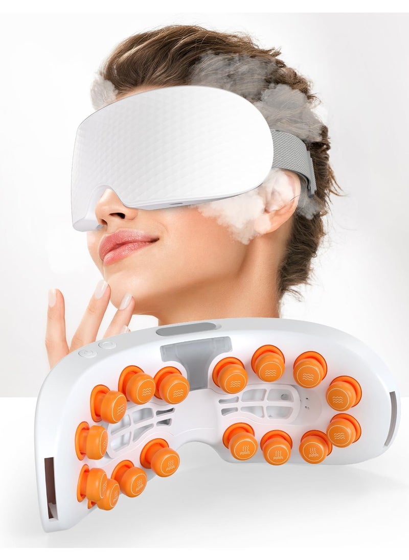 Excefore Mist Eye Massager With Heat, Eye Mask Massager For Migraines, Relaxing Eye Strain, Dry Eyes, Dark Circles, And Puffy Eyes, Bluetooth Eye Care Device, Ideal Gift For Women And Men, White  - Image 1