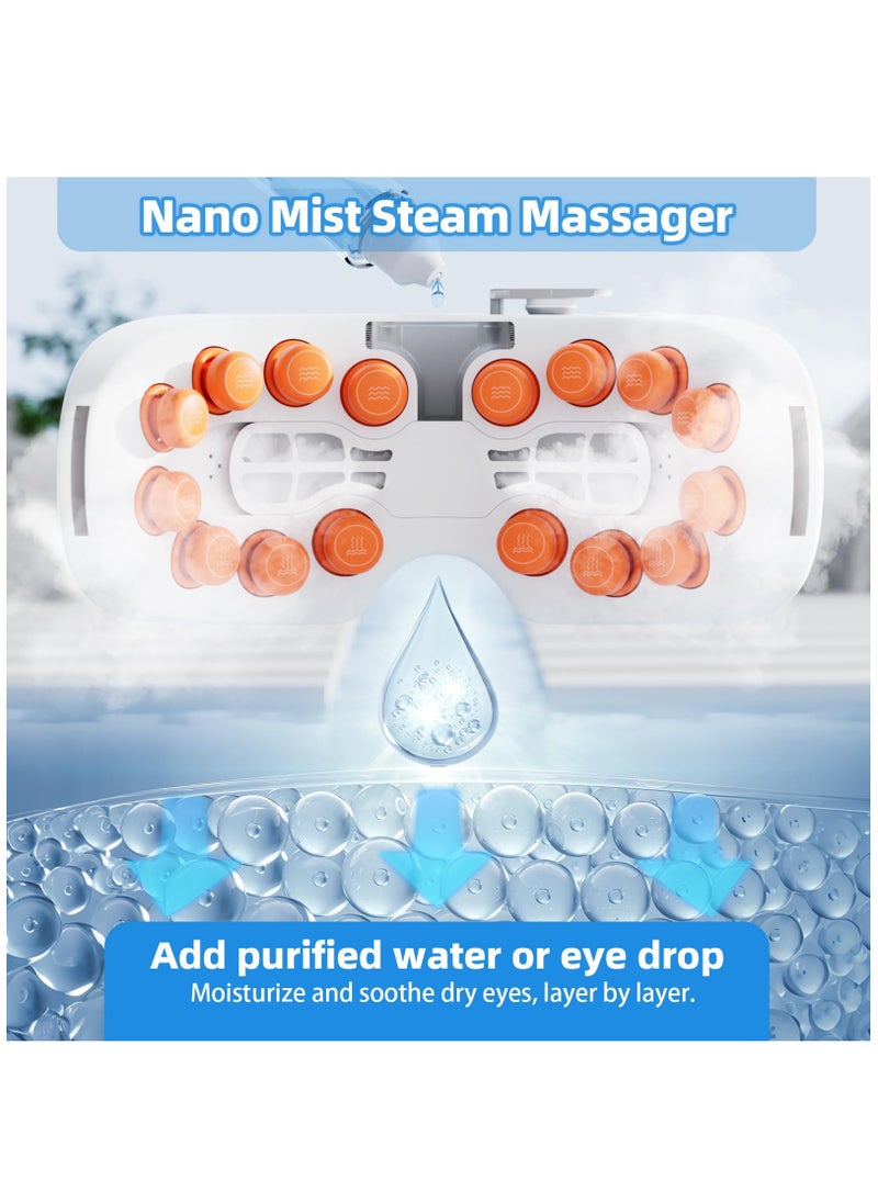 Excefore Mist Eye Massager With Heat, Eye Mask Massager For Migraines, Relaxing Eye Strain, Dry Eyes, Dark Circles, And Puffy Eyes, Bluetooth Eye Care Device, Ideal Gift For Women And Men, White  - Image 2