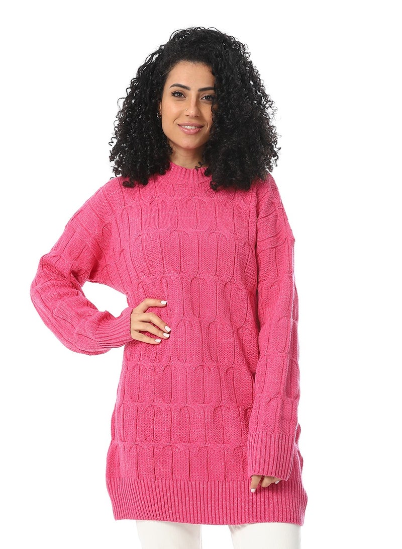 سيزار بلوفر صوف حريمي سادة  مزود بتصميمات متعددة  - Image 2