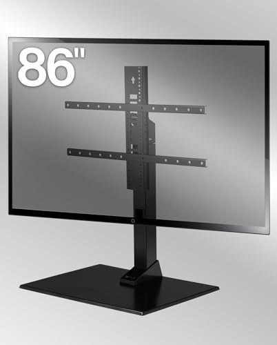 SANUS Universal TV Stand - Large Swivel Base Replacement TV Stand for Screens Up to 86" - Swivels 70 Degrees & Height Adjusts 8" - Compatible with Sony, Vizio TCL & More - Image 1