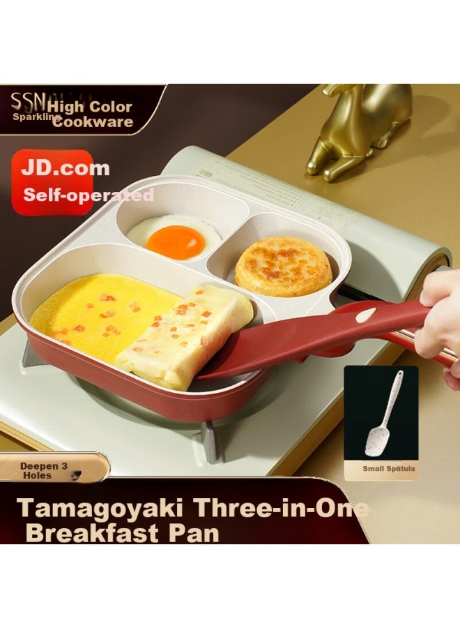 Ssn Three-in Egg Pan, Breakfast Pan, Thick Egg Cooker, Non-stick Egg And Burger Pa