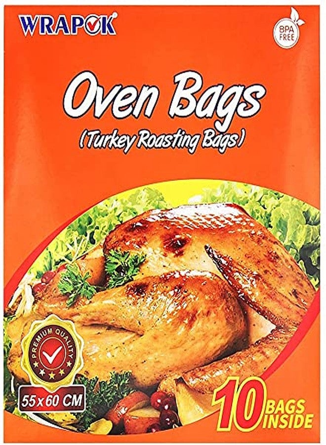 WRAPOK Turkey Oven Bags Large Roasting Cooking Size Ribs Baking Bags No Mess For Chicken Meat Ham Poultry Fish Seafood Vegetable - 10 Bags (21.6 x 23.6 Inch) (1 PACK) - Image 1