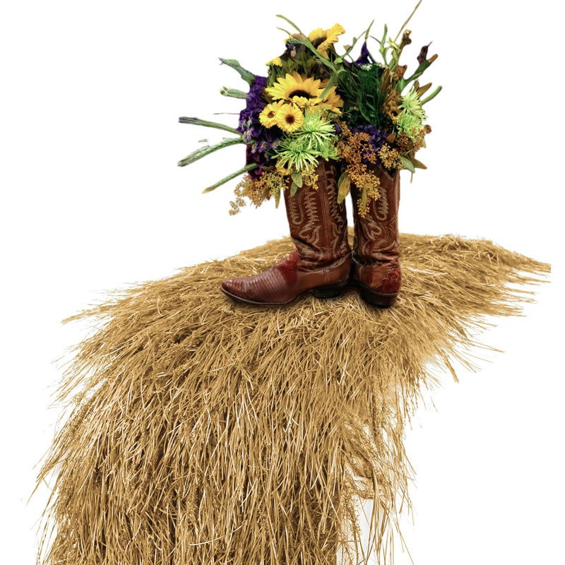 XLX TURF Fake Thatch Hay Table Runner 36 Inches - Realistic Artificial Straw Grass for Western Cowboy Party, Easter Decorations, Tiki Bar, Farm Jungle Theme Birthday Centerpiece, DIY Crafts - Image 1