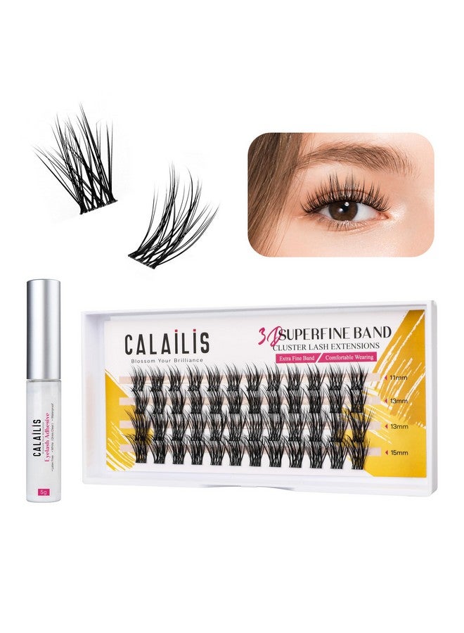 Calailis Individual Lashes Diy Eyelash Extensions Super Thin Gluebased Band Natural Look Reusable11/13/13/15Mm Lasting For 48 Hours Individual Diy Eyelashes(01Ys) - Image 1