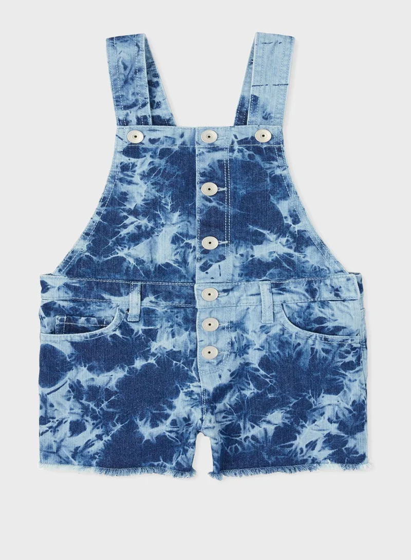 THE CHILDRENS PLACE Kids Tie Dye Denim Dungaree