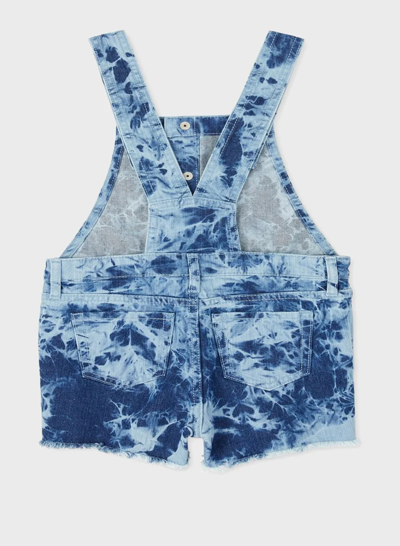 THE CHILDRENS PLACE Kids Tie Dye Denim Dungaree