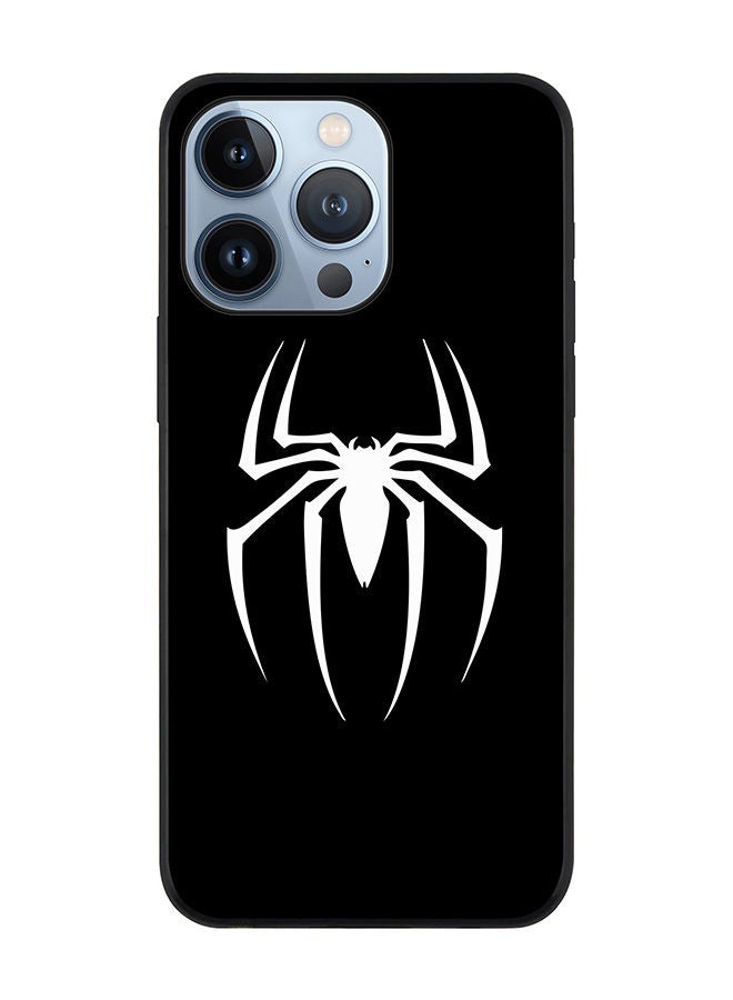Stylizedd Rugged Black edge case for Apple iPhone 13 Pro Slim fit Soft Case Flexible Rubber Edges Anti Drop TPU Gel Thin Cover - Spidermark (Black) - Image 1