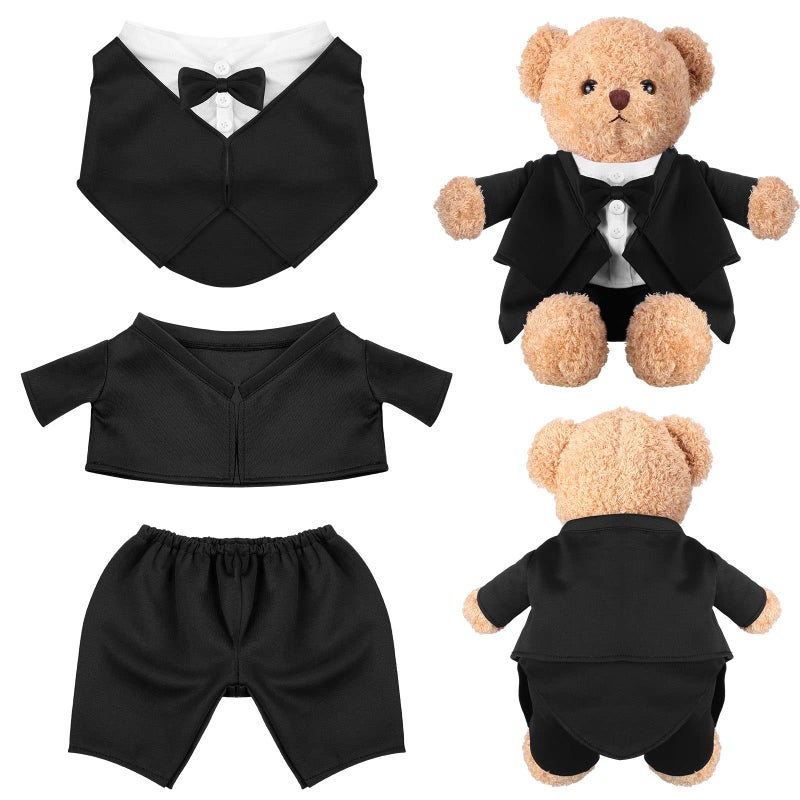 Minatee Set of Tuxedo Outfit, Bear Clothes Suitable for 13-15 Inch Stuffed Animal Clothes, Bear Accessories for Your Own Stuffed Animals on Weddings - Image 1