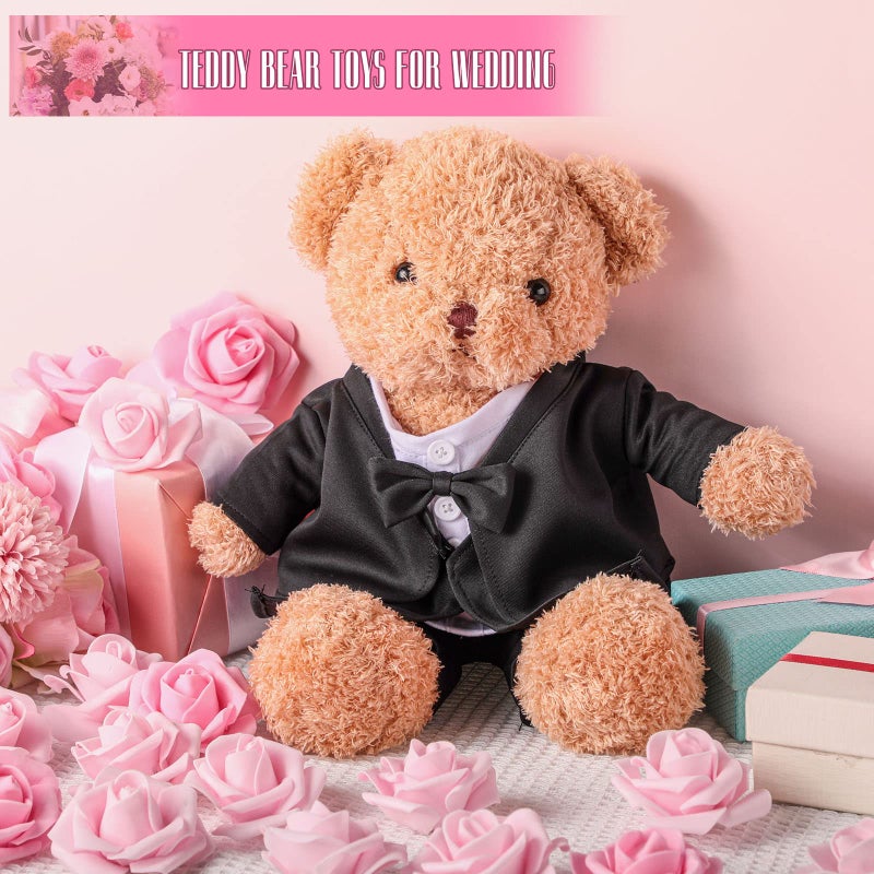 Minatee Set of Tuxedo Outfit, Bear Clothes Suitable for 13-15 Inch Stuffed Animal Clothes, Bear Accessories for Your Own Stuffed Animals on Weddings - Image 4