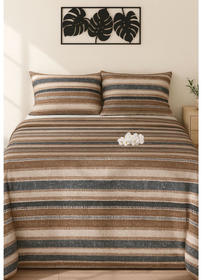 طقم سرير من يارلن (ملاية سرير عادية لسرير مقاس 160 سم وغطاء وسادتين صغيرتين بتصميم براون لينز) - Image 1