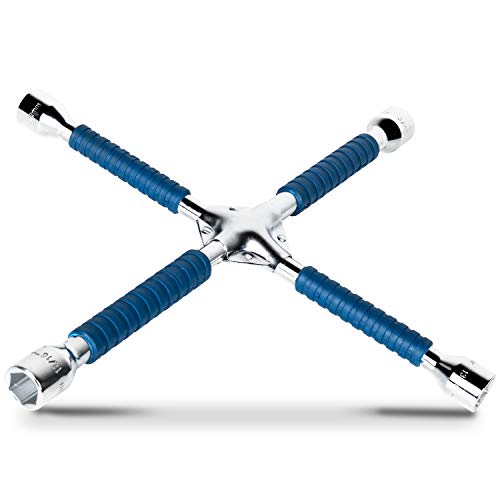 ETERNA Professional 20" Four Way Lug Wrench, Car Wheel Lug Nut Cross Wrench, Universal Heavy Duty Socket Spanner, Carbon Steel Car Tire Repair Tool - Image 1