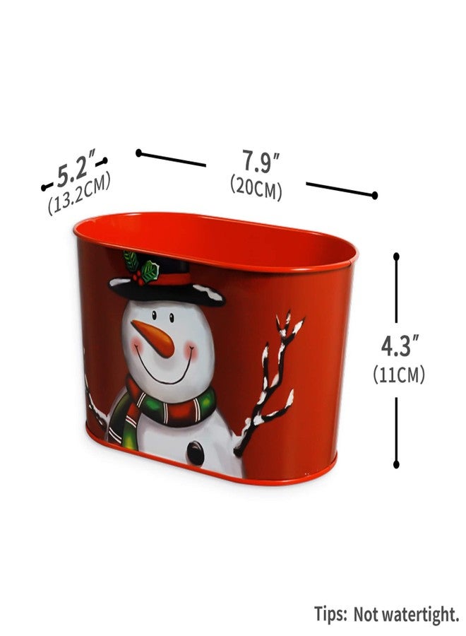 Putuo Decor Christmas Metal Buckets, 5 Pieces Christmas Metal Herb Garden Planter, Christmas Decorations Galvanized Tin Bucket Pails for Party Home Table Centerpieces Decor 7.9" L x 5.2" W x 4.3" H - Image 2