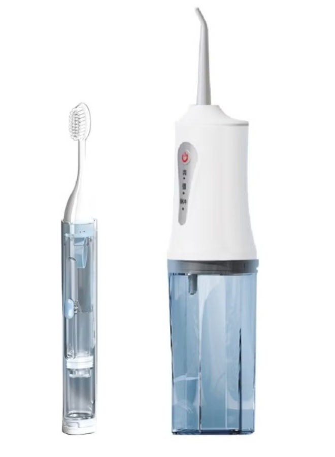 Wireless Water Flosser with Magic Brush – Portable Oral Irrigator, 4 Cleaning Heads, 3 Cleaning Modes, Rechargeable, Waterproof, Complete Dental Care Kit