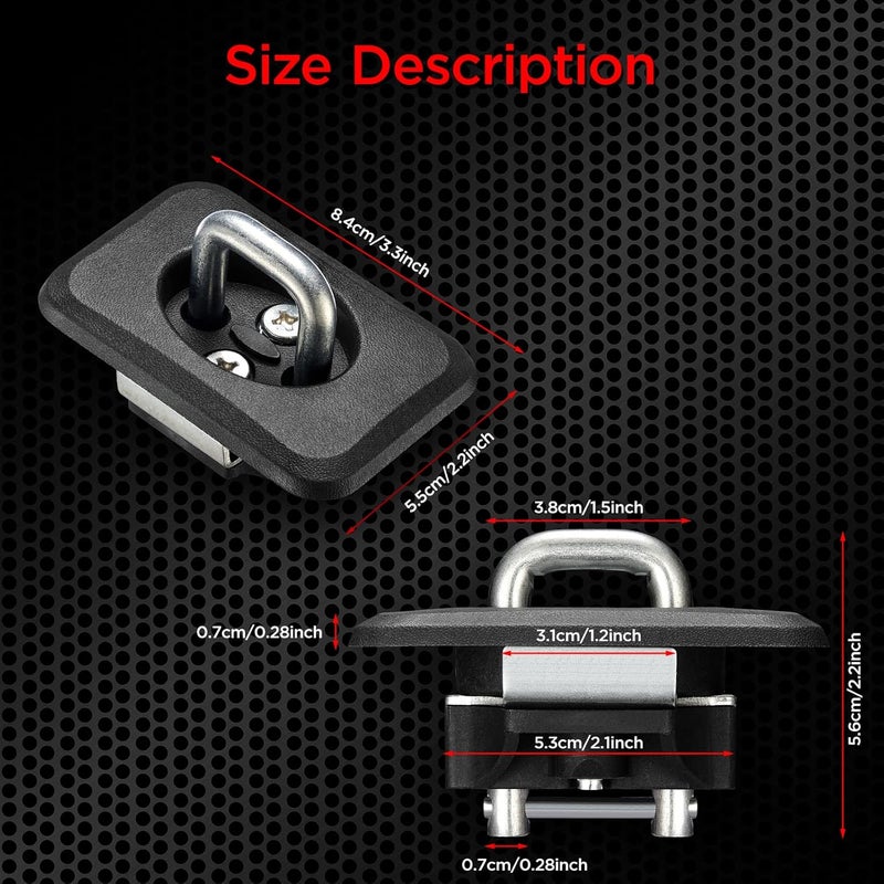 SPEEDWOW Retractable Truck Bed Tie Down Anchors - Image 4
