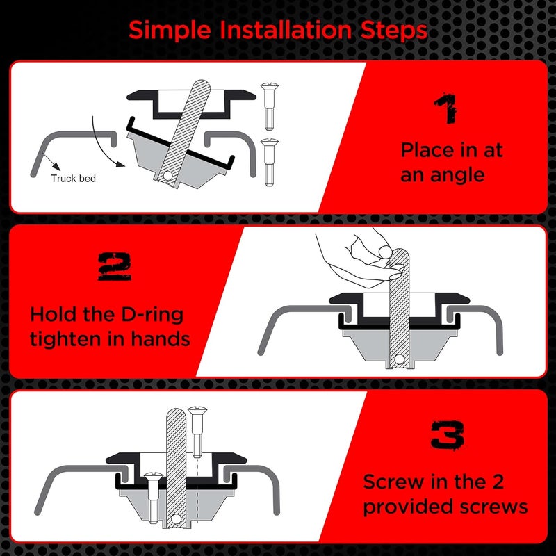 SPEEDWOW Retractable Truck Bed Tie Down Anchors - Image 5
