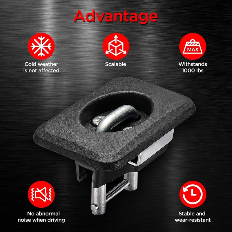 SPEEDWOW Retractable Truck Bed Tie Down Anchors - Image 3