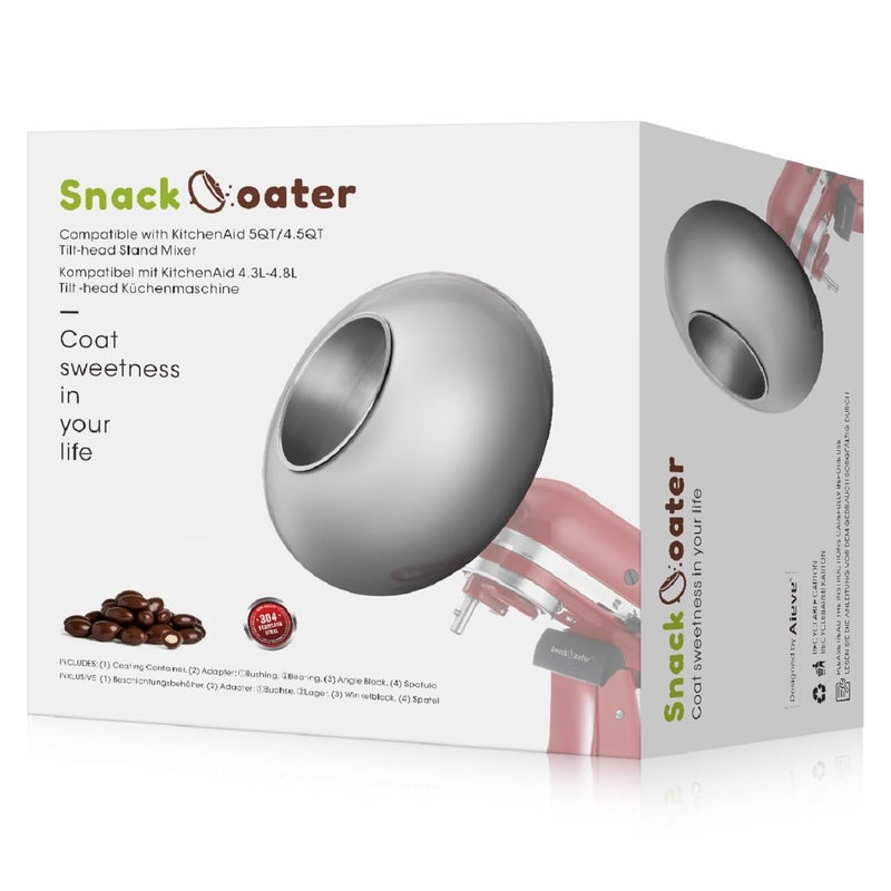 آلة تغليف الوجبات الخفيفة Aieve متوافقة مع خلاط كيتشن إيد TiltHead لصنع اللوز المغطى بالشوكولاتة والفستق والفول السوداني والفراولة المجففة والزبيب وجوز المكاديميا والتوت الأزرق