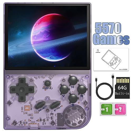 Aivuidbs RG35XX Retro Handheld Game Console 35 Inch IPS Screen 32GB Storage PreLoaded Games HDMI TV Output 2600mAh Battery 35XX Purple11 - Image 1