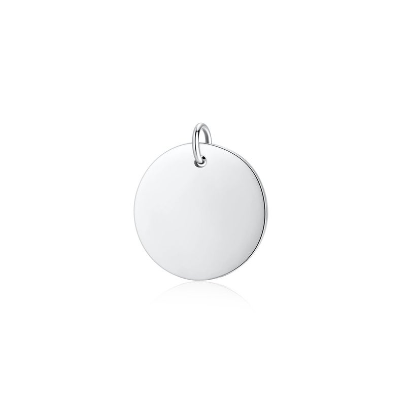 925 Sterling Silver Round Engravable Pendant Coin Stamping Blanks Disc Tags Plate Pendant For Necklace