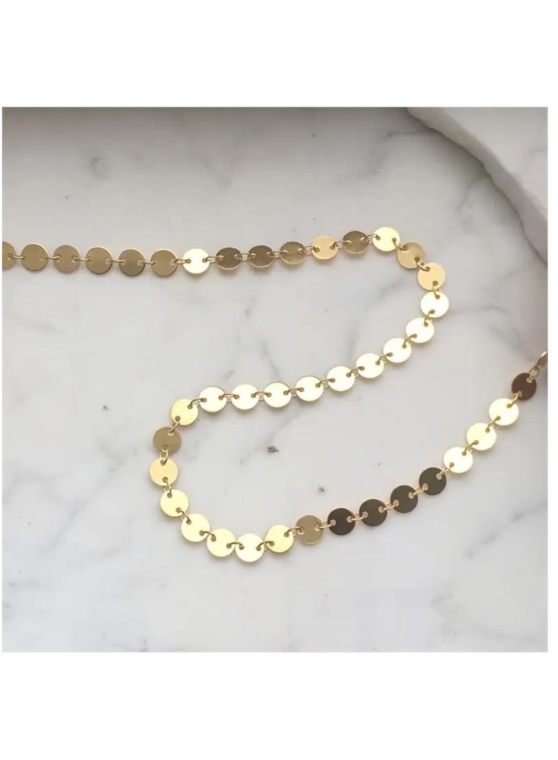 Luxuria Elegant 18K Gold Plated Stainless Steel Round Pendant Necklace for Women Adjustable - Image 3