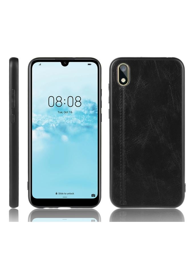 زبون جراب لهاتف Huawei Y5 2019 مقاوم للصدمات بنمط جلد البقر المخيط، مصنوع من مادة البولي يوريثين الحراري + مادة البولي يوريثان الحراري - Image 1