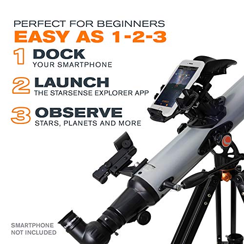 Celestron StarSense Explorer LT 80AZ App-Enabled Telescope – 80mm Refractor with Smartphone Dock & StarSense App – iPhone & Android Compatible – Easy-to-Use for Beginners - Image 3