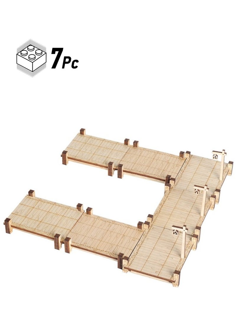 CZYY - Modular Bridge Dock Walkway Basic Set 7Pcs Wood Laser Cut Dungeon Terrain For D&D Pathfinder Dungeons & Dragons And Other Tabletop Rpg - Image 1