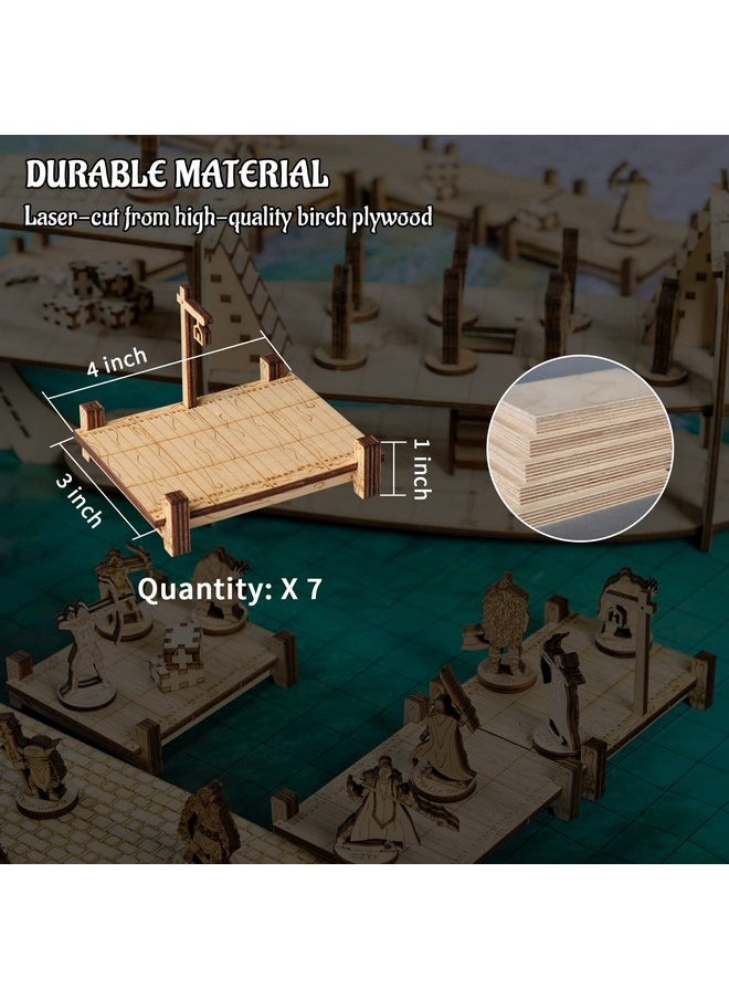 CZYY - Modular Bridge Dock Walkway Basic Set 7Pcs Wood Laser Cut Dungeon Terrain For D&D Pathfinder Dungeons & Dragons And Other Tabletop Rpg - Image 1