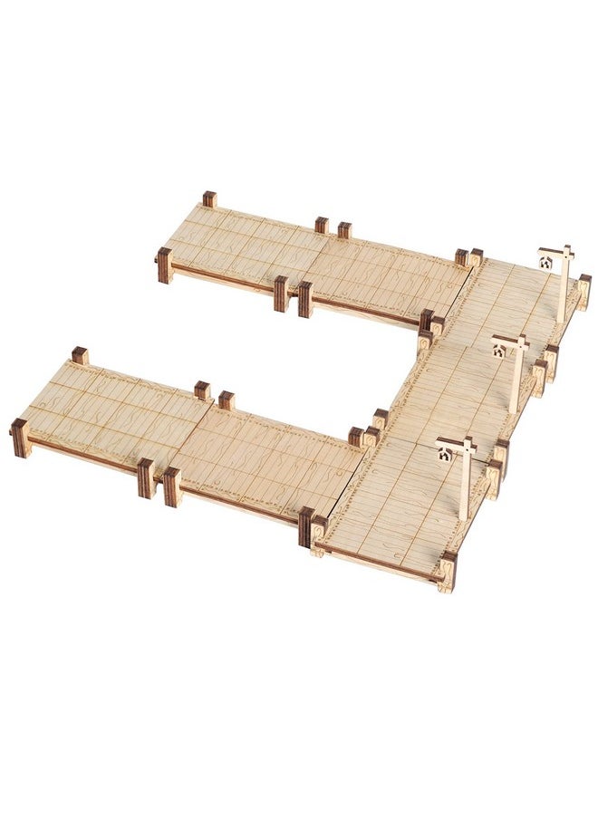 CZYY - Modular Bridge Dock Walkway Basic Set 7Pcs Wood Laser Cut Dungeon Terrain For D&D Pathfinder Dungeons & Dragons And Other Tabletop Rpg - Image 1
